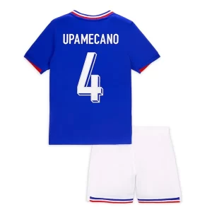 Kids EK 2024 Frankrijk Voetbalshirts Dayot Upamecano #4 Thuis tenue Korte Mouw (+ Korte broeken)