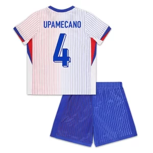 Kids EK 2024 Frankrijk Voetbalshirts Dayot Upamecano #4 Uit tenue Korte Mouw (+ Korte broeken)