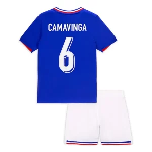 Kids EK 2024 Frankrijk Voetbalshirts Eduardo Camavinga #6 Thuis tenue Korte Mouw (+ Korte broeken)