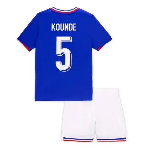 Kids EK 2024 Frankrijk Voetbalshirts Jules Kounde #5 Thuis tenue Korte Mouw (+ Korte broeken)