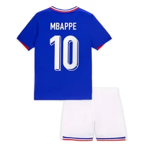 Kids EK 2024 Frankrijk Voetbalshirts Kylian Mbappe #10 Thuis tenue Korte Mouw (+ Korte broeken)