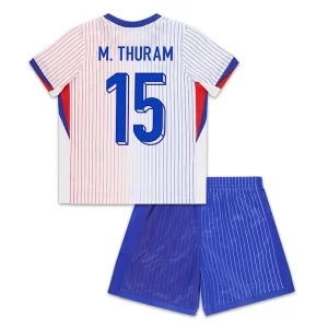 Kids EK 2024 Frankrijk Voetbalshirts Marcus Thuram #15 Uit tenue Korte Mouw (+ Korte broeken)