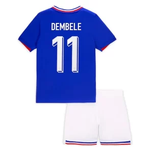 Kids EK 2024 Frankrijk Voetbalshirts Ousmane Dembele #11 Thuis tenue Korte Mouw (+ Korte broeken)