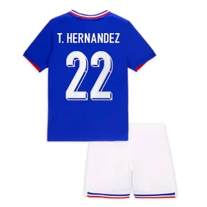 Kids EK 2024 Frankrijk Voetbalshirts Theo Hernandez #22 Thuis tenue Korte Mouw (+ Korte broeken)