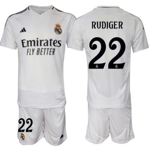 Goedkope Real Madrid Thuis tenue 2024/25 Antonio Rudiger #22 Korte Mouw (+ Korte broeken) Kopen