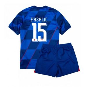 Nieuw Kinder EK 2024 Kroatië Uit tenue Mario Pasalic #15 Korte Mouw (+ Korte broeken)